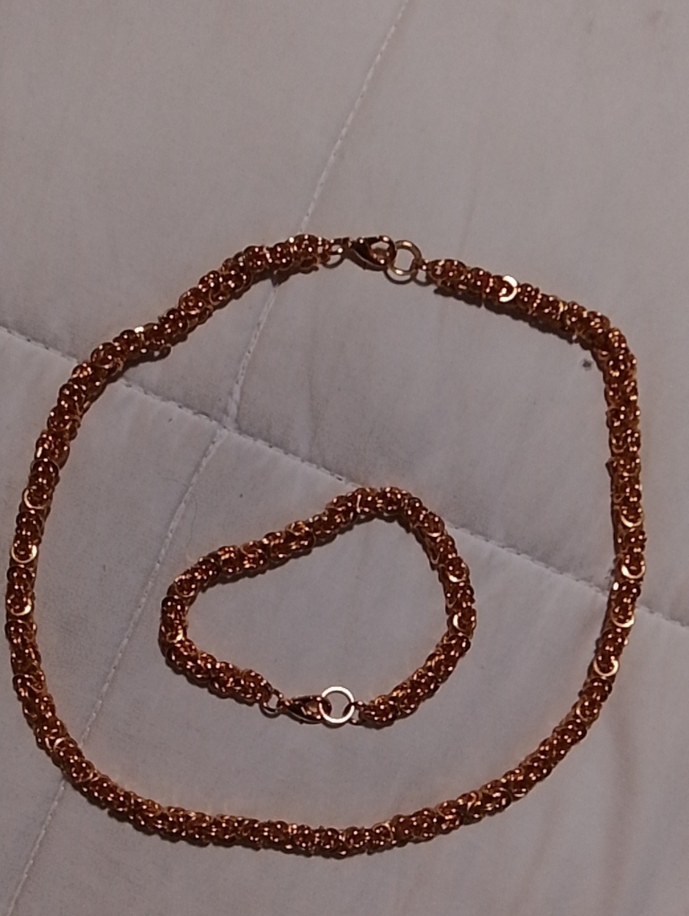 Classic  Gold Chain Necklace and Bracelet Set